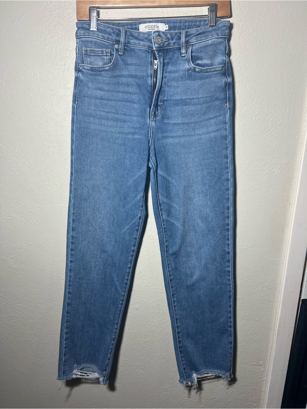 Hidden Los Angleles High Rise Raw-Hem Straight leg Jeans size 27
